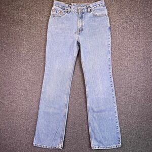 VTG Levis 517 Jeans Womens 11 JR M Light Wash Slim Fit Bootcut Blue USA Y2K